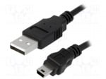 Кабел USB-MINI 5PIN CU0015 Кабел; USB 2.0; USB A щепсел, USB B mini щепсел; никелиран; 3m